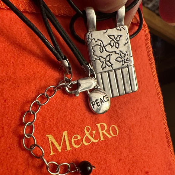 WOW POSHMARK - Authentic Me&Ro Sterling Floral Peace Pendant Leather Cord